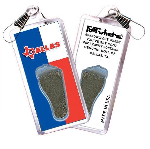 Dallas FootWhere® Souvenir Fridge Zipper-Pulls. 6 Piece Set. Made in USA-FootWhere® Souvenirs