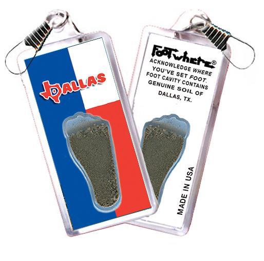 Dallas FootWhere® Souvenir Lanyard. Made in USA-FootWhere® Souvenirs