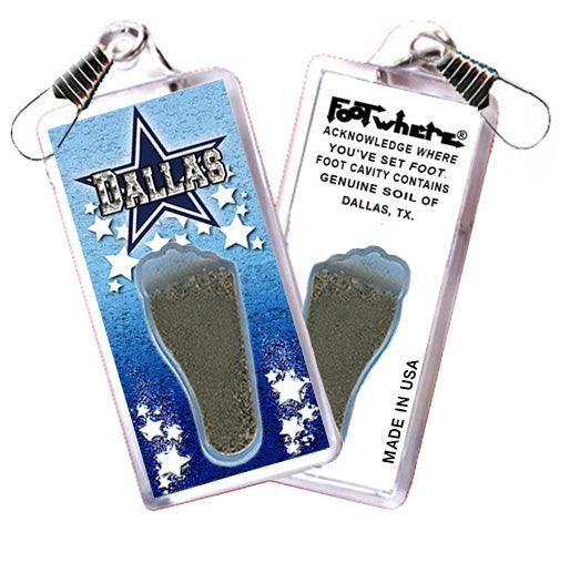Dallas FootWhere® Souvenir Fridge Zipper-Pulls. 6 Piece Set. Made in USA-FootWhere® Souvenirs