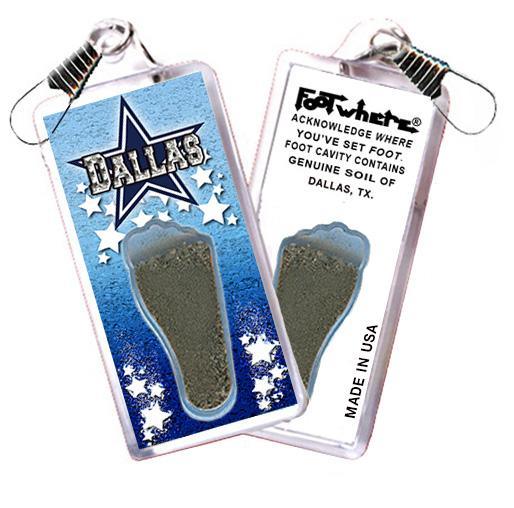 Dallas FootWhere® Souvenir Lanyard. Made in USA-FootWhere® Souvenirs