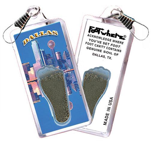 Dallas FootWhere® Souvenir Fridge Zipper-Pulls. 6 Piece Set. Made in USA-FootWhere® Souvenirs