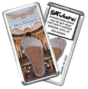 Des Moines FootWhere® Souvenir Fridge Magnet. Made in USA-FootWhere® Souvenirs