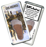 Des Moines FootWhere® Souvenir Fridge Magnets. 6 Piece Set. Made in USA-FootWhere® Souvenirs