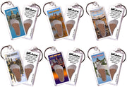 Des Moines FootWhere® Souvenir Keychains. 6 Piece Set. Made in USA-FootWhere® Souvenirs