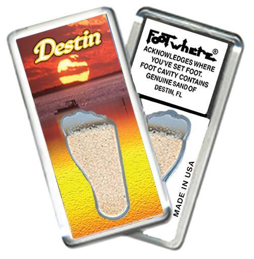 Destin, FL FootWhere® Souvenir Fridge Magnet. Made in USA-FootWhere® Souvenirs