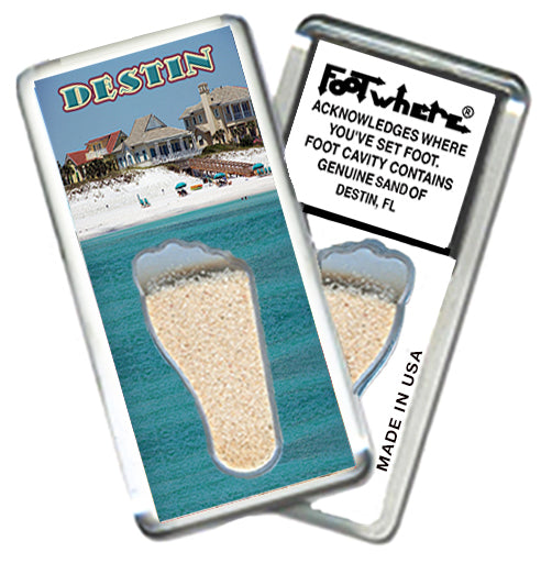 Destin, FL FootWhere® Souvenir Magnet. 72 pieces/ 6 assorted styles.