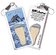 Destin, FL FootWhere® Souvenir Zipper-Pull. Made in USA-FootWhere® Souvenirs