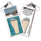 Destin, FL FootWhere® Souvenir Zipper-Pull. Made in USA-FootWhere® Souvenirs