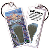 Detroit FootWhere® Souvenir Keychains. 6 Piece Set. Made in USA-FootWhere® Souvenirs