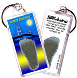 Detroit FootWhere® Souvenir Key Chain. Made in USA-FootWhere® Souvenirs