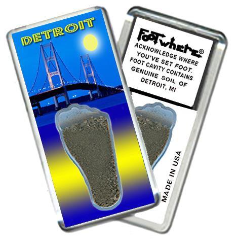 Detroit FootWhere® Souvenir Magnet. Made in USA-FootWhere® Souvenirs