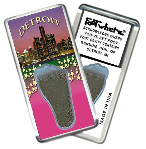 Detroit FootWhere® Souvenir Magnet. Made in USA-FootWhere® Souvenirs