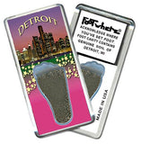 Detroit FootWhere® Souvenir Fridge Magnets. 6 Piece Set. Made in USA-FootWhere® Souvenirs
