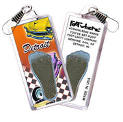 Detroit FootWhere® Souvenir Zipper-Pull. Made in USA.-FootWhere® Souvenirs