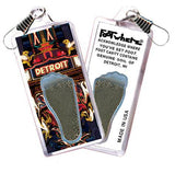 Detroit FootWhere® Souvenir Zipper-Pulls. 6 Piece Set. Made in USA-FootWhere® Souvenirs