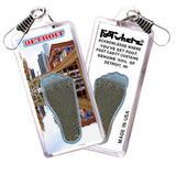Detroit FootWhere® Souvenir Zipper-Pulls. 6 Piece Set. Made in USA-FootWhere® Souvenirs