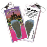 Detroit FootWhere® Souvenir Zipper-Pulls. 6 Piece Set. Made in USA-FootWhere® Souvenirs