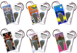 Detroit FootWhere® Souvenir Keychains. 6 Piece Set. Made in USA-FootWhere® Souvenirs
