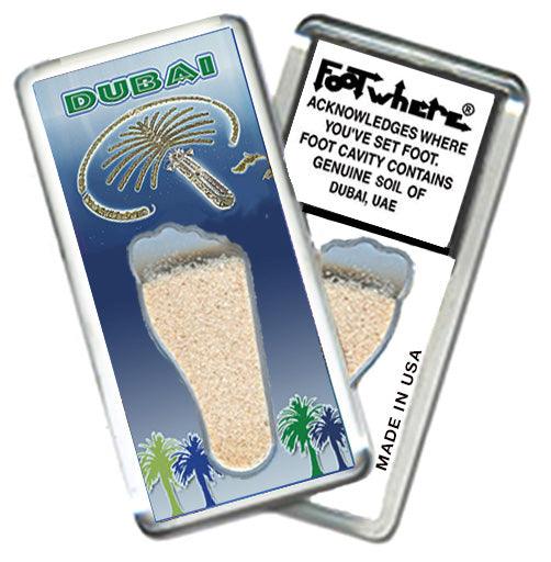 Dubai FootWhere® Souvenir Zipper-Pulls. 6 Piece Set. Made in USA-FootWhere® Souvenirs