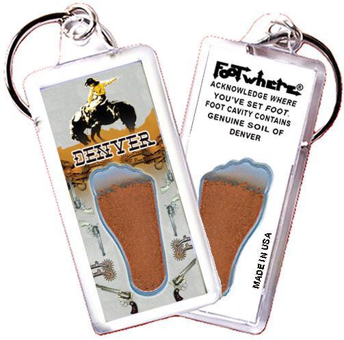 Denver FootWhere® Souvenir Keychain. Made in USA-FootWhere® Souvenirs