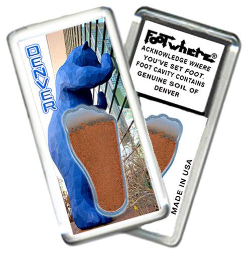 Denver FootWhere® Souvenir Fridge Magnets. 6 Piece Set. Made in USA-FootWhere® Souvenirs