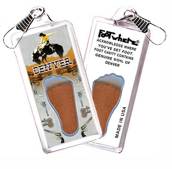 Denver FootWhere® Souvenir Zipper-Pulls 6 Piece Set. Made in USA-FootWhere® Souvenirs