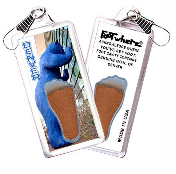 Denver FootWhere® Souvenir Zipper-Pull. Made in USA-FootWhere® Souvenirs