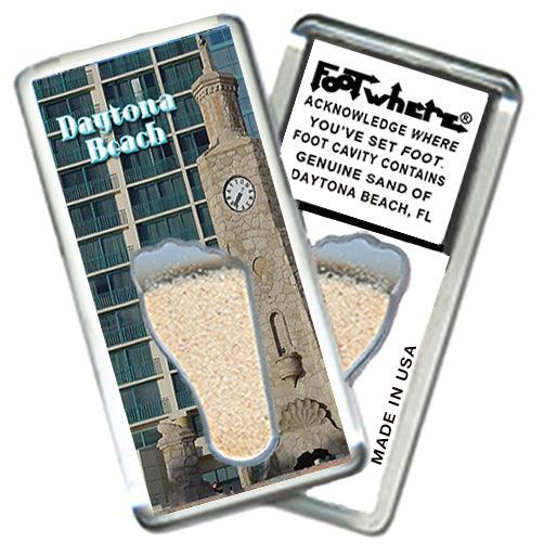 Daytona Beach FootWhere® Souvenir Fridge Magnets 6 Piece Set. Made in USA-FootWhere® Souvenirs