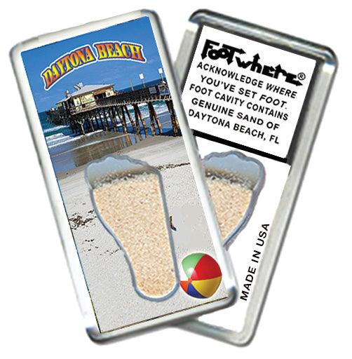 Daytona Beach FootWhere® Souvenir Fridge Magnets 6 Piece Set. Made in USA-FootWhere® Souvenirs