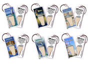 Dubai FootWhere® Souvenir Keychains. 6 Piece Set. Made in USA-FootWhere® Souvenirs