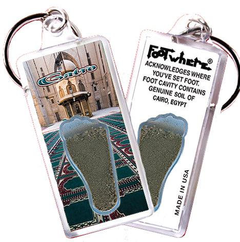 Cairo FootWhere® Souvenir Keychains. 6 Piece Set. Made in USA-FootWhere® Souvenirs