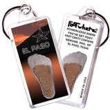 El Paso FootWhere® Souvenir Keychain. Made in USA-FootWhere® Souvenirs