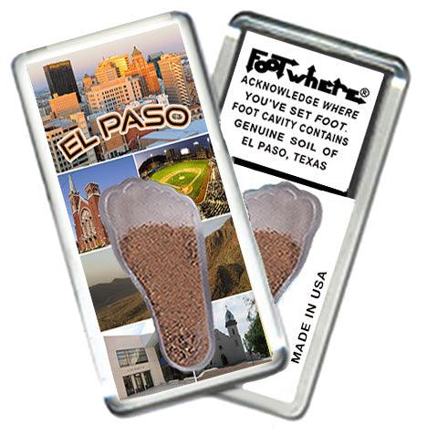 El Paso FootWhere® Souvenir Fridge Magnets. 6 Piece Set. Made in USA-FootWhere® Souvenirs