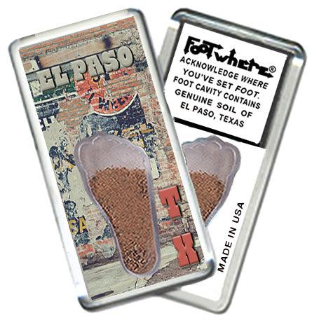 El Paso FootWhere® Souvenir Fridge Magnets. 6 Piece Set. Made in USA-FootWhere® Souvenirs