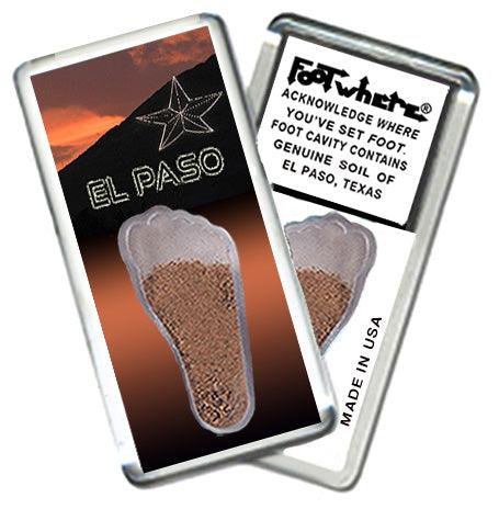 El Paso FootWhere® Souvenir Fridge Magnets. 6 Piece Set. Made in USA-FootWhere® Souvenirs