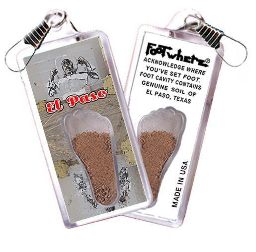 El Paso FootWhere® Souvenir Zipper-Pull. Made in USA-FootWhere® Souvenirs