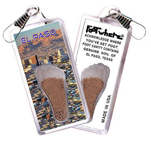 El Paso FootWhere® Souvenir Zipper-Pull. Made in USA-FootWhere® Souvenirs