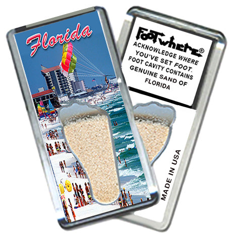 Florida FootWhere® Souvenir Magnets. 72 pieces/ 6 assorted styles.