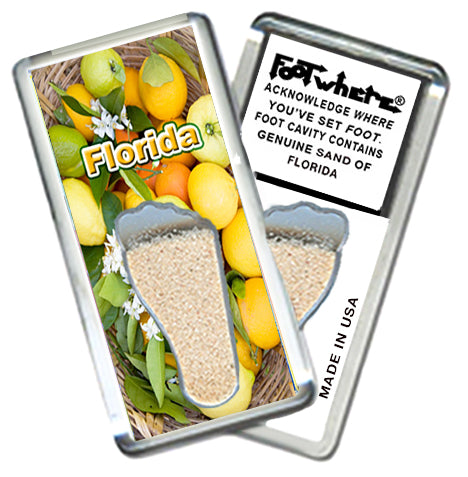 Florida FootWhere® Souvenir Magnets. 72 pieces/ 6 assorted styles.