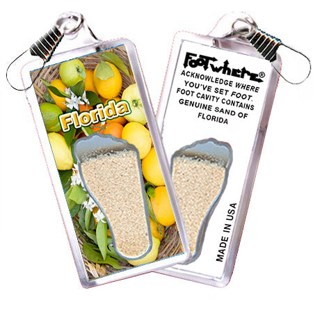 Florida FootWhere® Souvenir Zipper-Pull. 72 pieces/ 6 assorted styles.