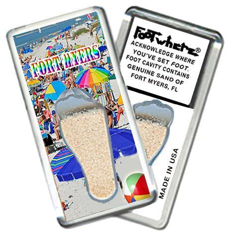 Fort Myers, FL FootWhere® Souvenir Fridge Magnet. Made in USA-FootWhere® Souvenirs