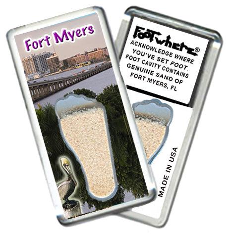 Fort Myers FootWhere® Souvenir Fridge Magnets. 6 Piece Set. Made in USA-FootWhere® Souvenirs