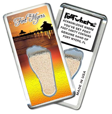 Fort Myers FootWhere® Souvenir Fridge Magnets. 6 Piece Set. Made in USA-FootWhere® Souvenirs