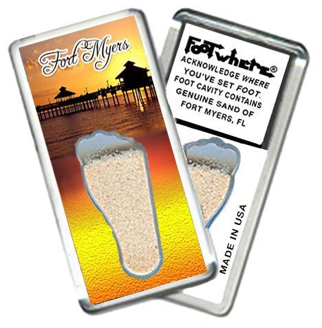 Fort Myers, FL FootWhere® Souvenir Fridge Magnet. Made in USA-FootWhere® Souvenirs