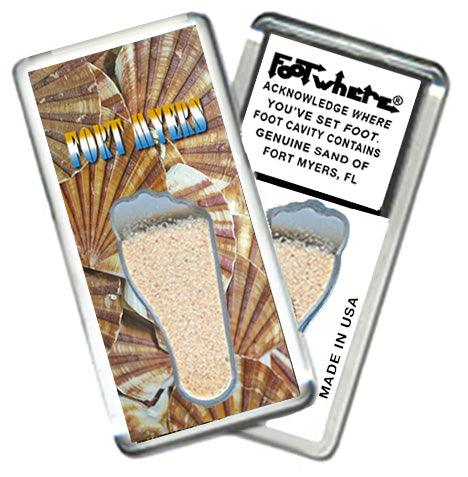 Fort Myers FootWhere® Souvenir Fridge Magnets. 6 Piece Set. Made in USA-FootWhere® Souvenirs