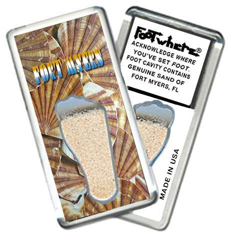 Fort Myers, FL FootWhere® Souvenir Fridge Magnet. Made in USA-FootWhere® Souvenirs