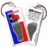 Fort Worth FootWhere® Souvenir Keychains. 6 Piece Set. Made in USA-FootWhere® Souvenirs