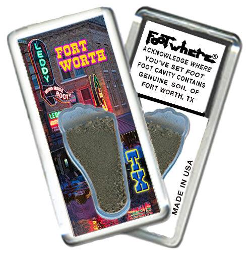 Fort Worth FootWhere® Souvenir Fridge Magnets. 6 Piece Set. Made in USA-FootWhere® Souvenirs