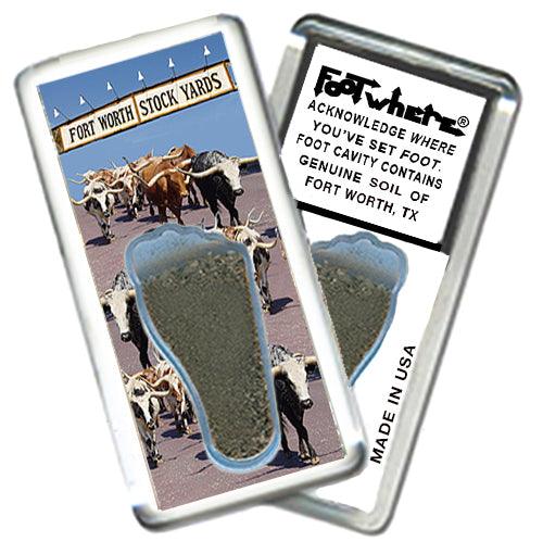 Fort Worth FootWhere® Souvenir Fridge Magnets. 6 Piece Set. Made in USA-FootWhere® Souvenirs