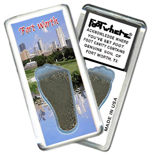 Fort Worth FootWhere® Souvenir Fridge Magnets. 6 Piece Set. Made in USA-FootWhere® Souvenirs